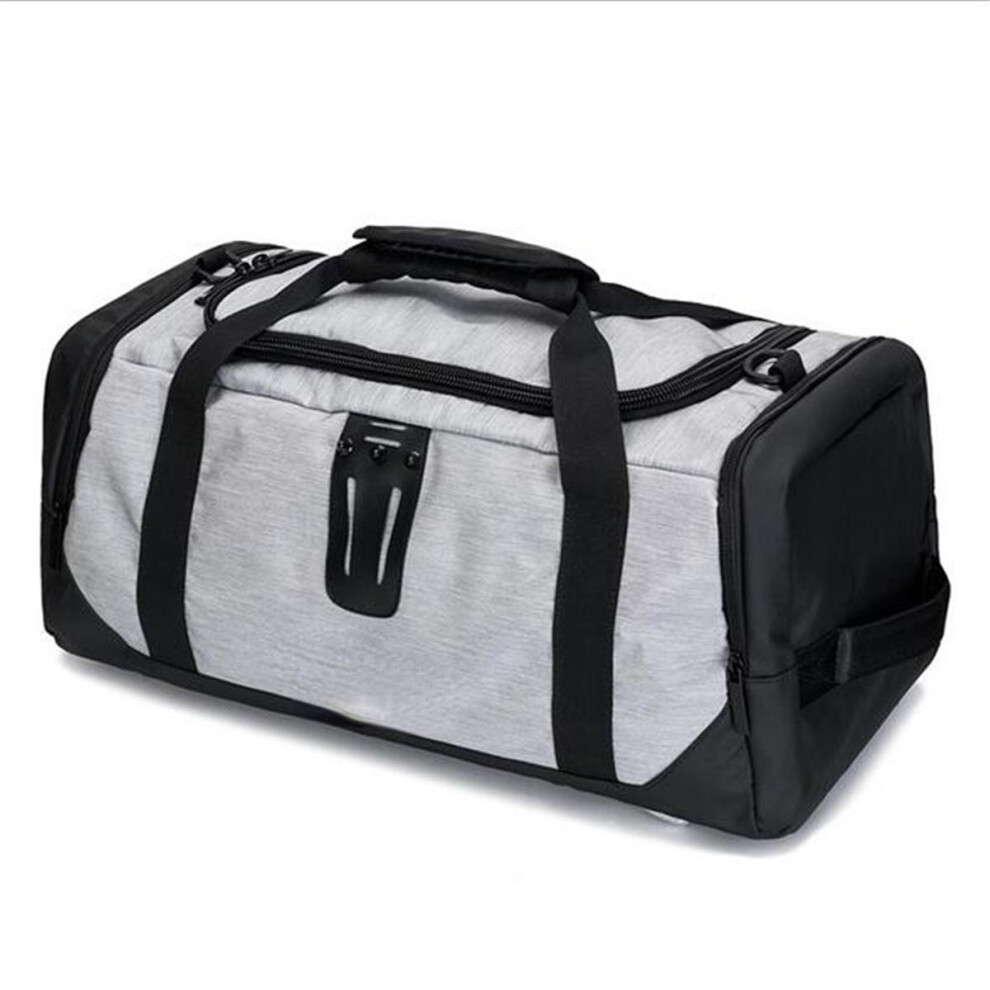 (Grey) 20inch Men Outdoor Gym Bag Travel Sports Handbag Backpack Shoes Storage Duffel Rucksack
