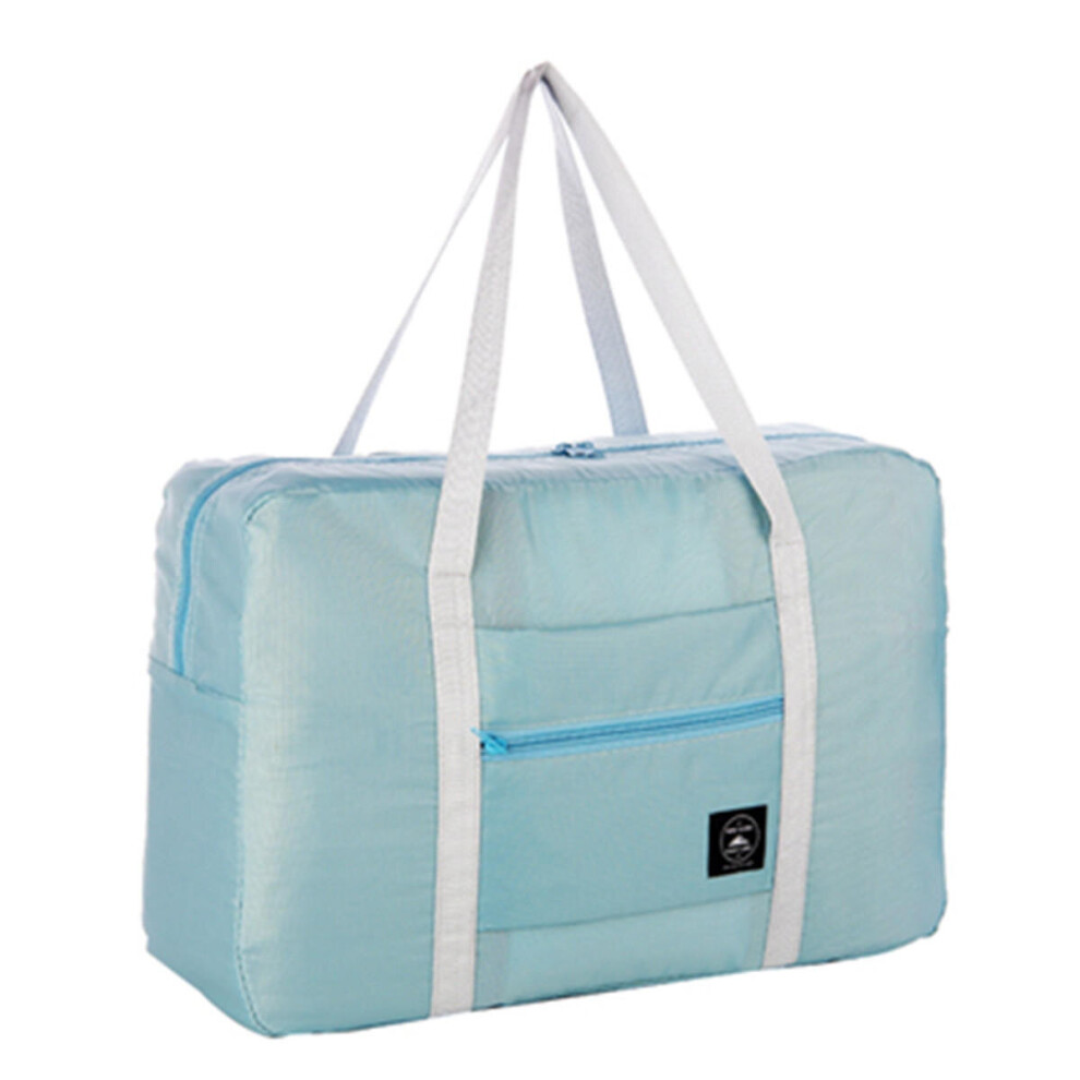(Light Blue) Portable Travel Storage Bag Waterproof Polyester Folding Luggage Handbag Pouch