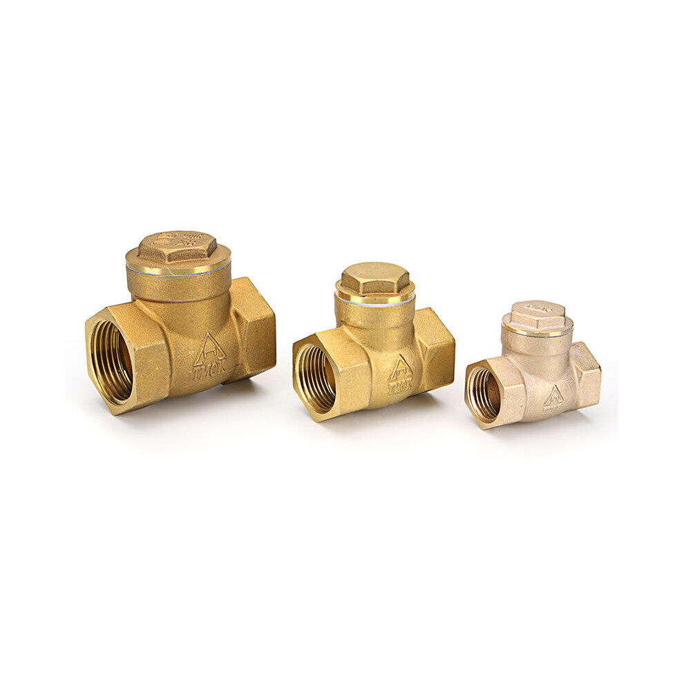 (46mm    13mm    32.5mm) 1/2" 2/3" 1" Brass Swing Check Valve Female NPT Threaded Durable Brass Construction Valves