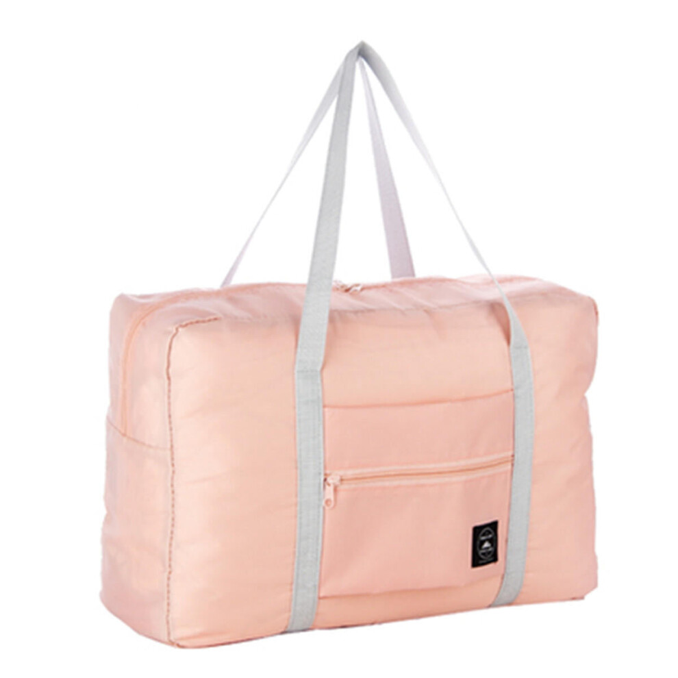 (light pink) Portable Travel Storage Bag Waterproof Polyester Folding Luggage Handbag Pouch