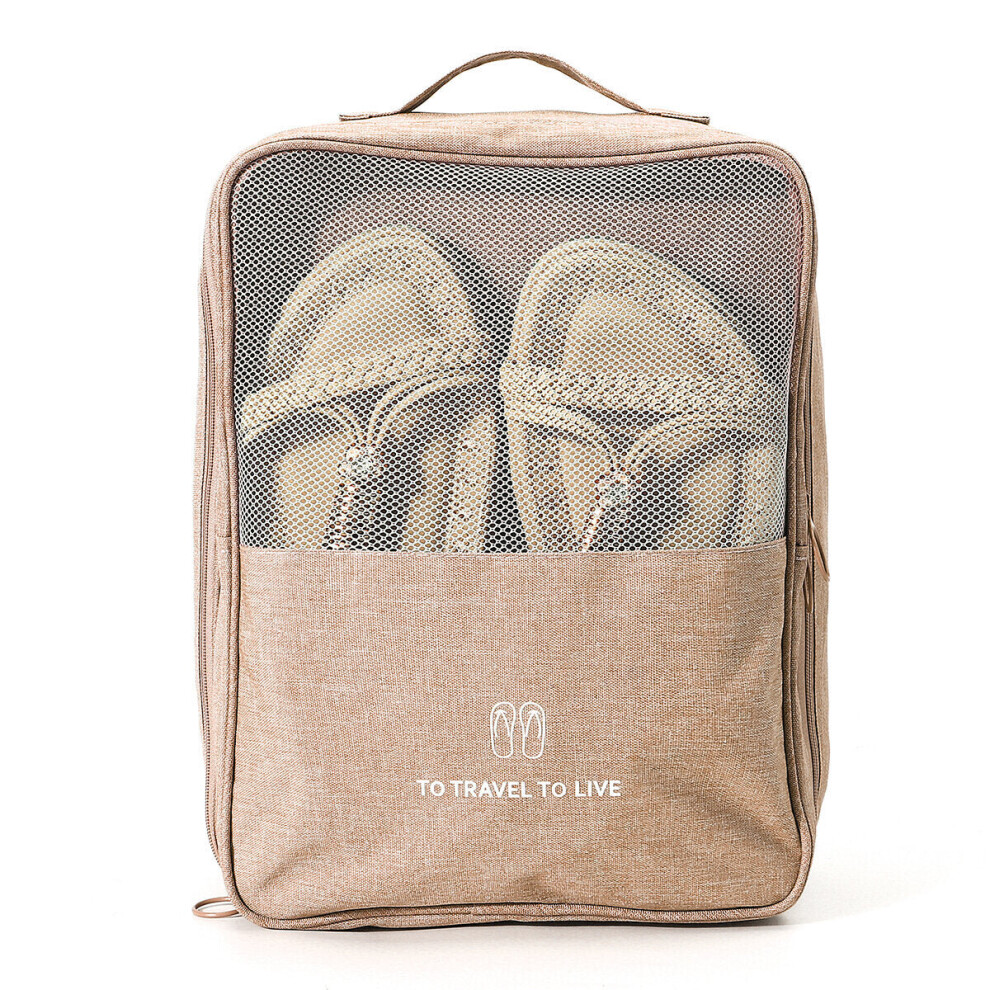 (Khaki) Travel Pouch Shoe Bag Wash Bag Waterproof Environmental Storage Bag Organizer-image-OPC-P9NGMYS-NEW