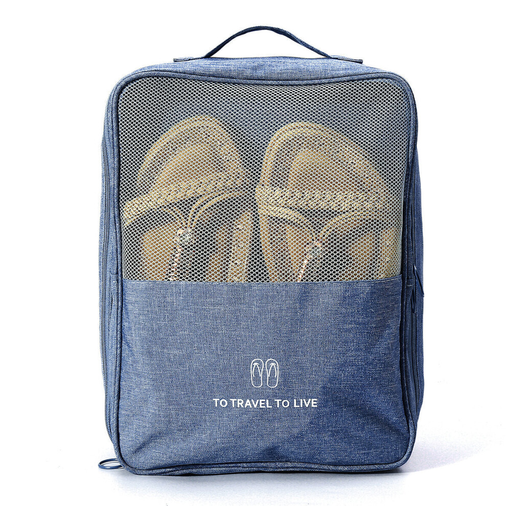 (Navy) Travel Pouch Shoe Bag Wash Bag Waterproof Environmental Storage Bag Organizer