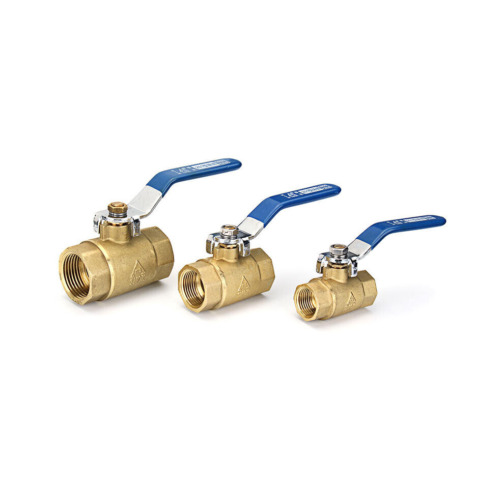 (1 Inch) 1/2" 3/4" 1" Female Brass Two Piece Full Port Thread Ball Valves with Vinyl Handle