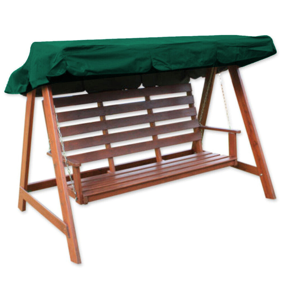 (Green, S) 2/3 Seater Garden Swing Chair Anti-UV Waterproof Replacement Canopy Spare Cover