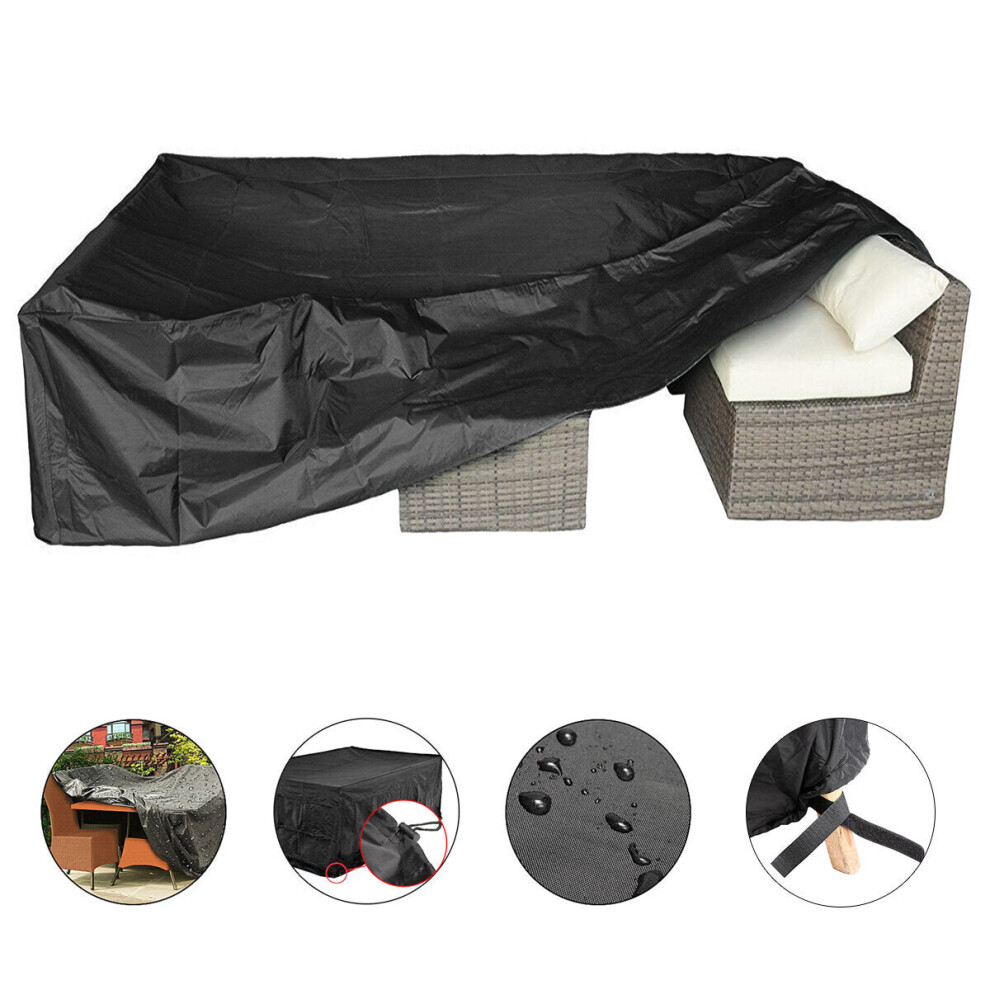 (S) 210D Polyester Heavy Duty Patio Furniture Covers Waterproof Anti-dust Sofa Loveseat Protector Garden Patio