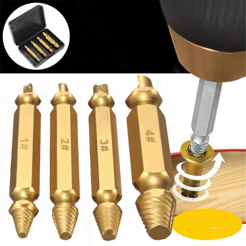 4pcs Damaged Screw Extractor for Removing Metal Stripped Screw Tool 2