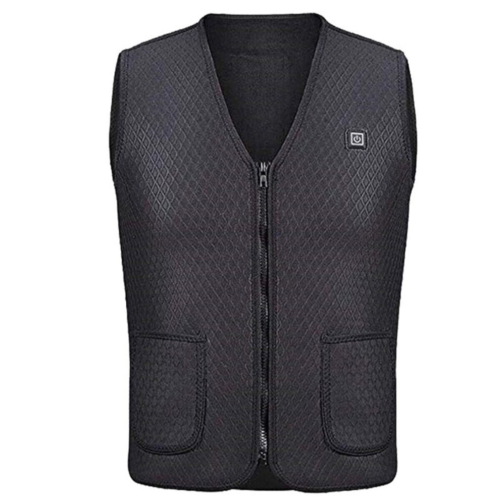 (3XL) 5 Heating 3 Gear Areas Electric Thermal Vest Jacket Outdoor Winter Warm USB Charging