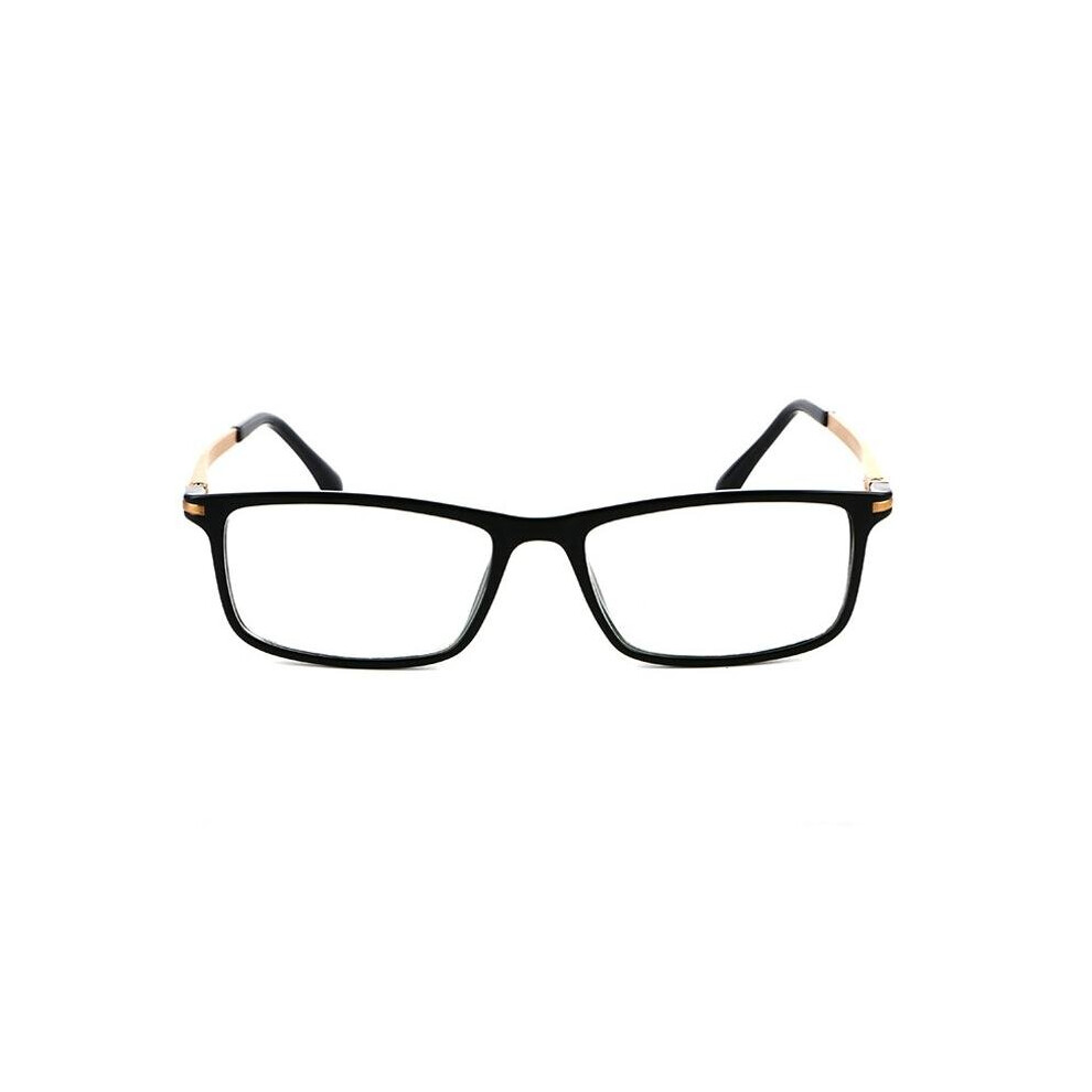 (1.5) Anti-blue Anti-fatigue Reading Glasses Black Frame Resin Aluminum