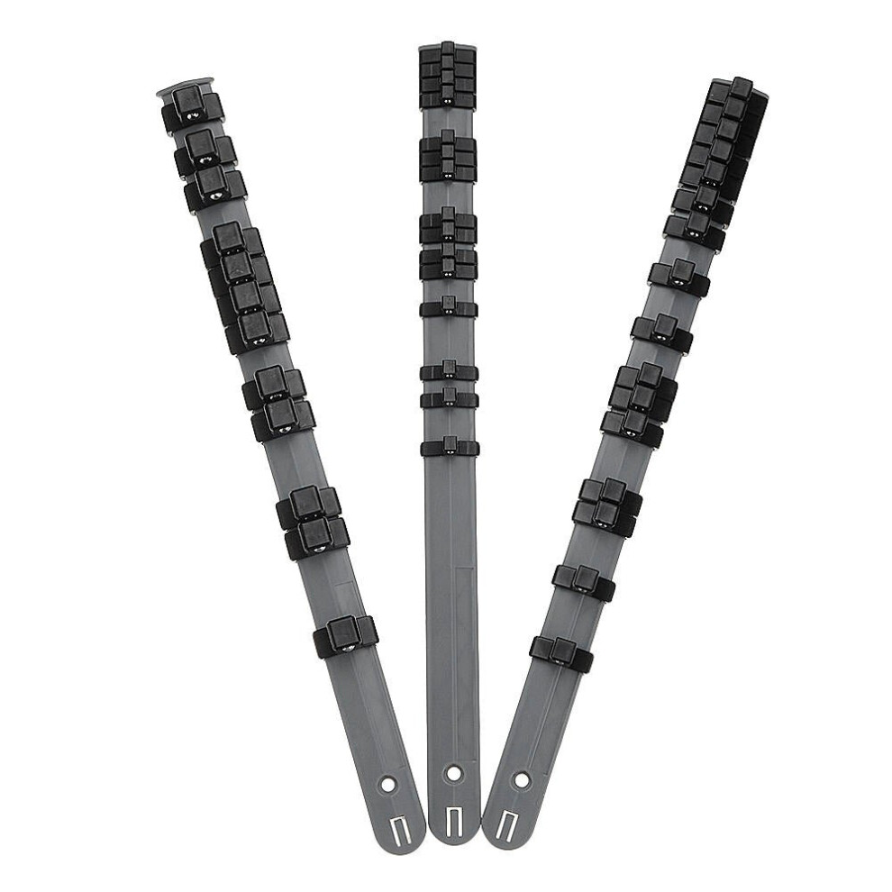 3Pcs 1/2 3/8 1/4 Inch Drive Socket Tray Rail Rack Holders Socket Storage Organizer 3654659280695