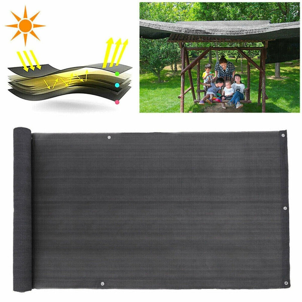 (Black) 6M Deck Balcony Privacy Screen Fence Garden Sunshade Wall Panel