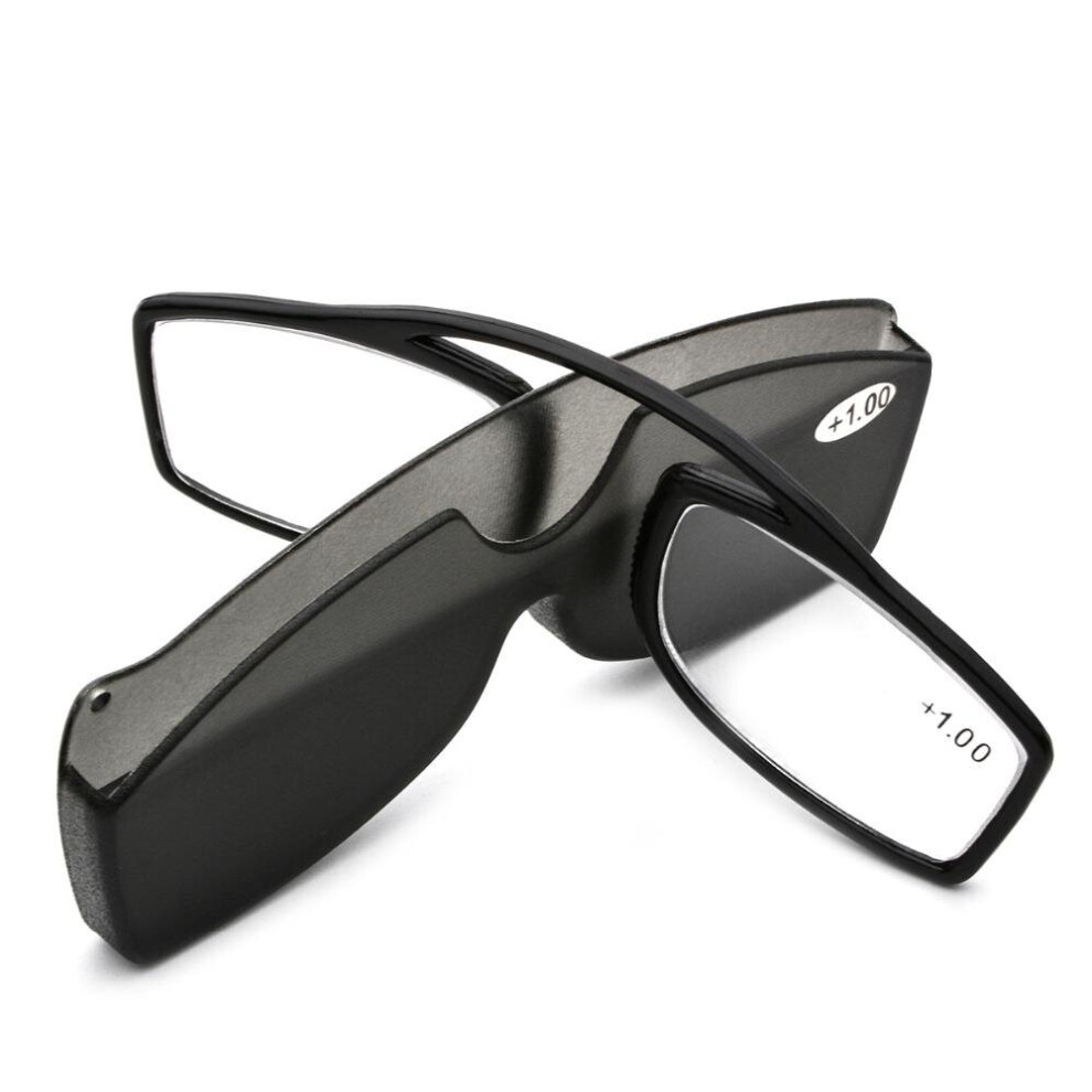 (1.5) Nose Clip Reading Glasses Presbyopic Glasses with Case