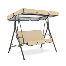 (Beige) Swing Seat Cushion Cover Set Replacement Waterproof Chair Cover Hammock Top Protector Patio Garden