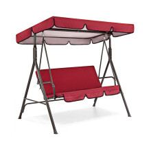 (Red) Swing Seat Cushion Cover Set Replacement Waterproof Chair Cover Hammock Top Protector Patio Garden