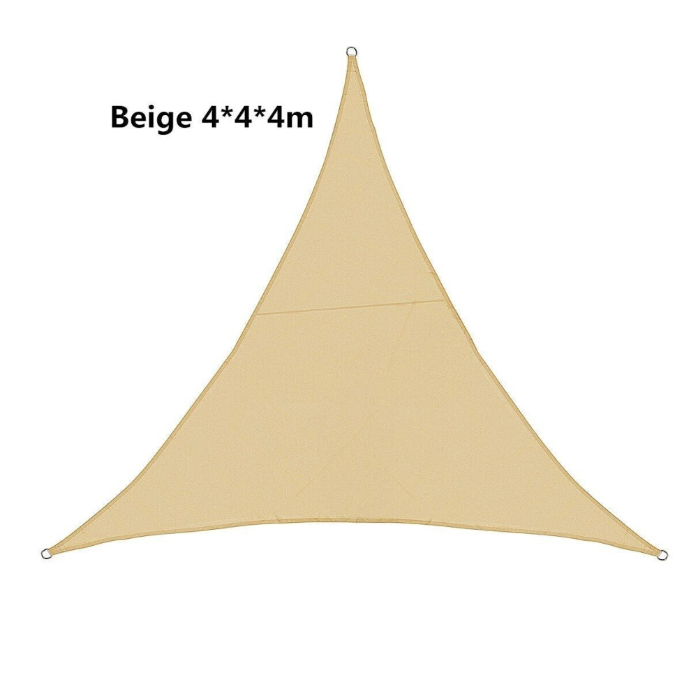 (Beige) Sun Shade Sail Waterproof 420D Oxford Polyester Canopy Cover Awning Outdoor Anti-UV Protection