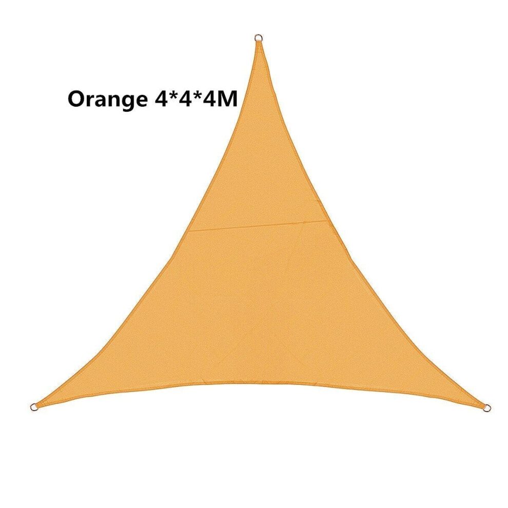 (Orange) Sun Shade Sail Waterproof 420D Oxford Polyester Canopy Cover Awning Outdoor Anti-UV Protection