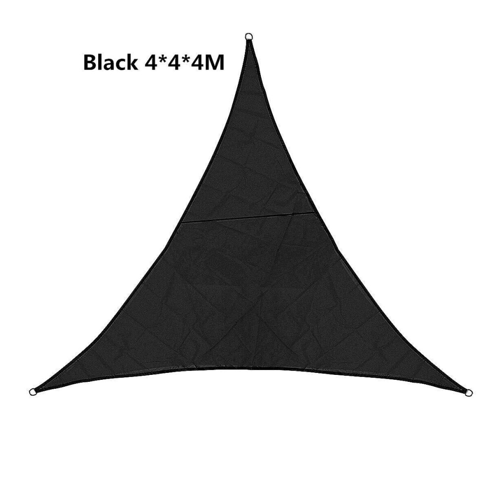 (Black) Sun Shade Sail Waterproof 420D Oxford Polyester Canopy Cover Awning Outdoor Anti-UV Protection