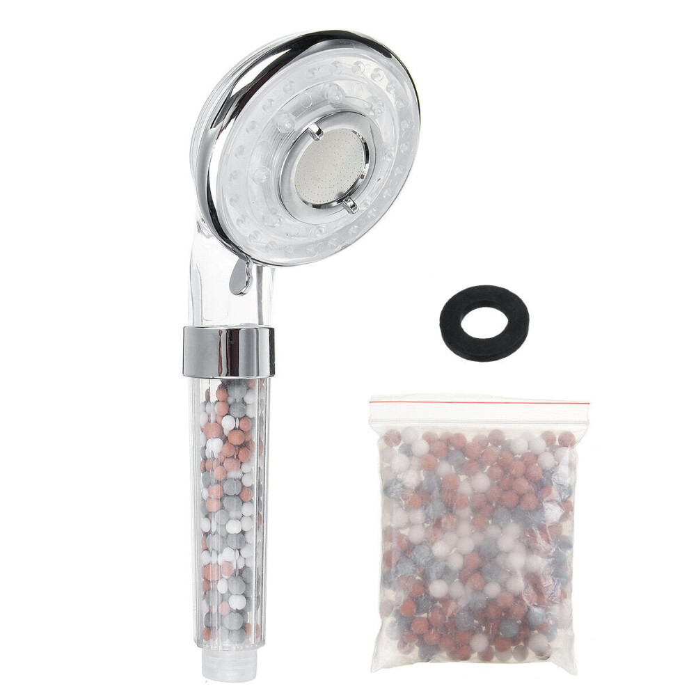 (Single shower head) High Pressure Handheld Ionic Filter Shower Head Hose Holder Bathroom Healthy