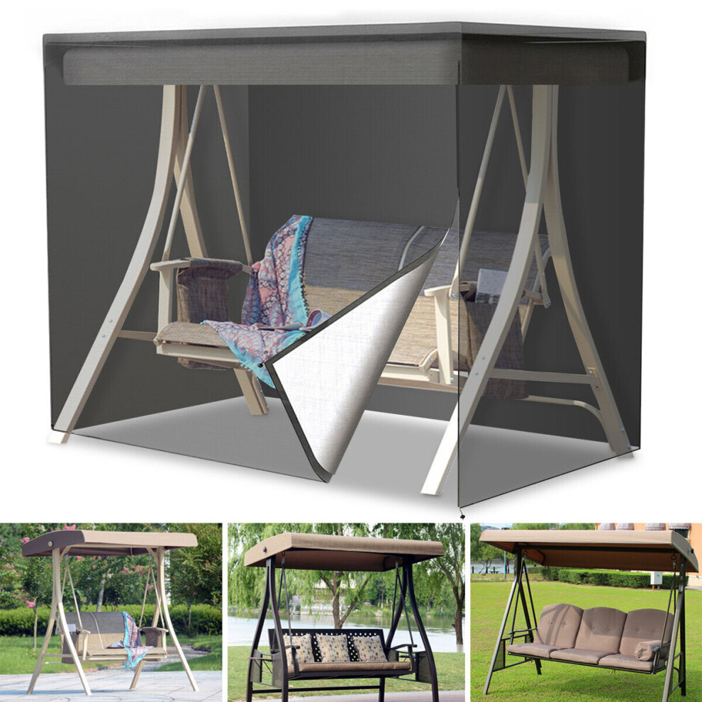 420D 3 Seater Swing Seat Chair Hammock Cover Outdoor Furniture Waterproof Cover Garden Yard Sofa Chair Cover Folding Dust Rain Protector