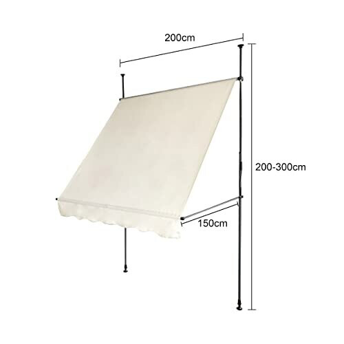 Evre (Beige, 200X150) EVRE Waterproof  Awning/shade + adjustment handle 1