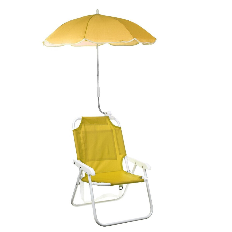 (Type D) Outdoor Child Beach Chair Folding Chair with Umbrella and behind pocket