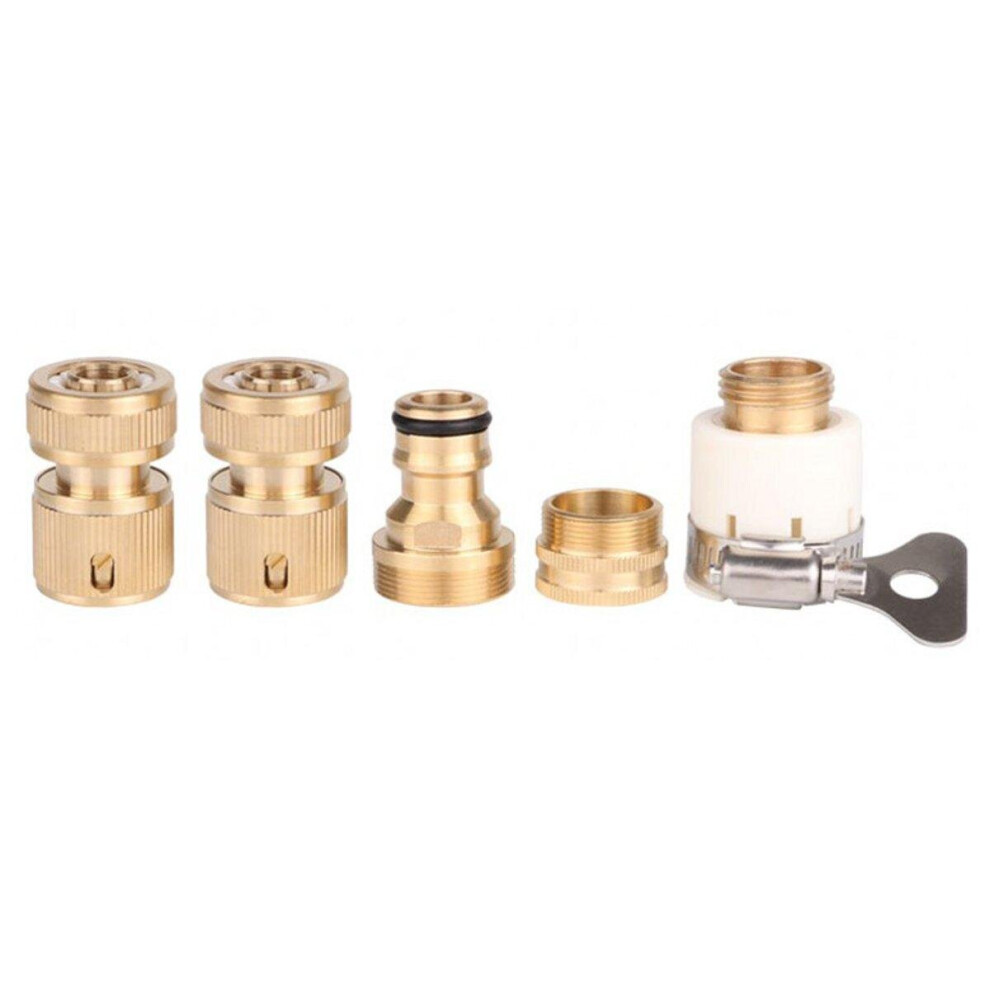 (2 x Water-tap connector) High Pressure Brass Washer Misting Spray Nozzle Water Adapter Connector Hose Pipe Connectors