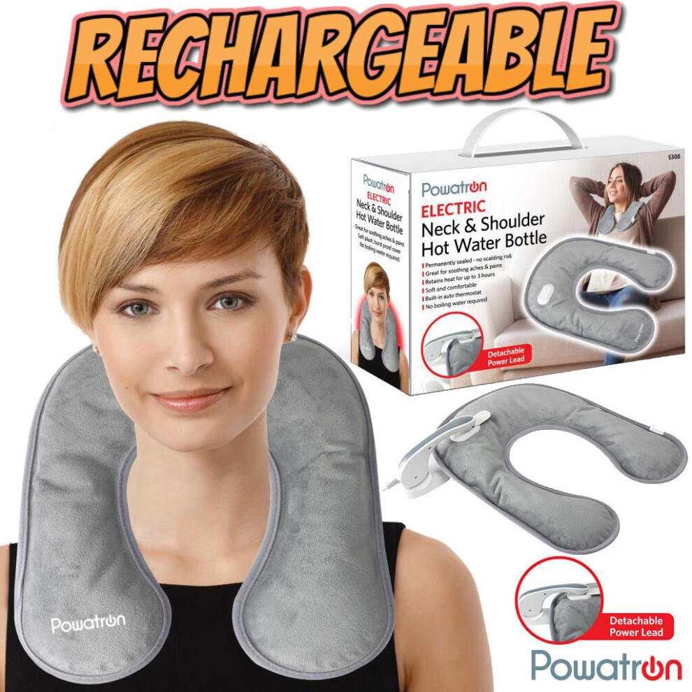 Powatron Rechargeable Neck And Shoulder Warmer Hot Water Bottle Sealed No Boiling Water