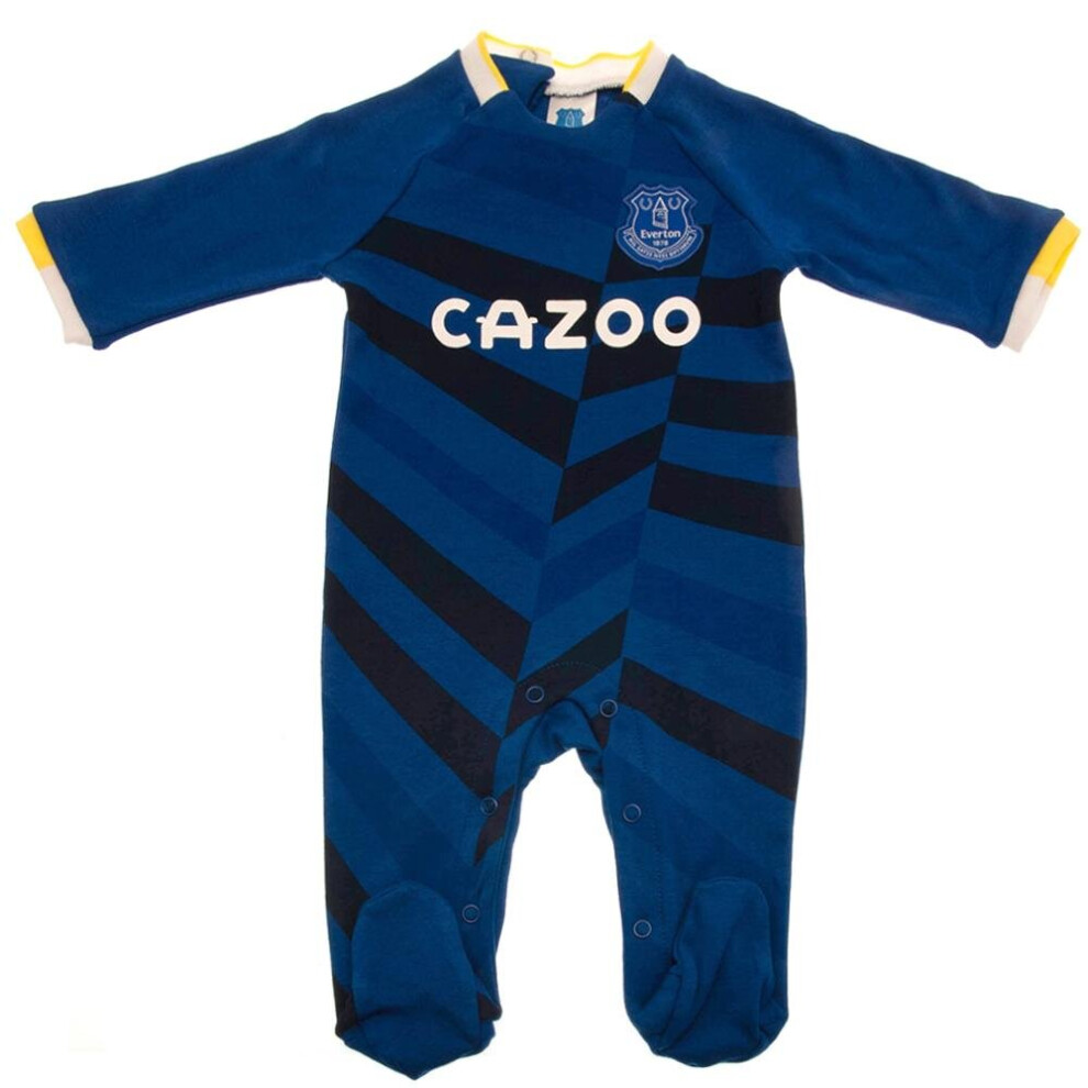 (12-18 Months, Royal Blue/White) Everton FC Baby Crest Sleepsuit