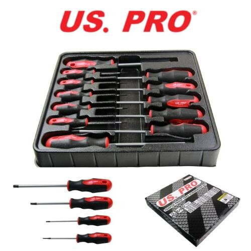 us pro US PRO Tools 12pc Tamper Proof Torx Screwdriver Set T6 - T45 1545 1