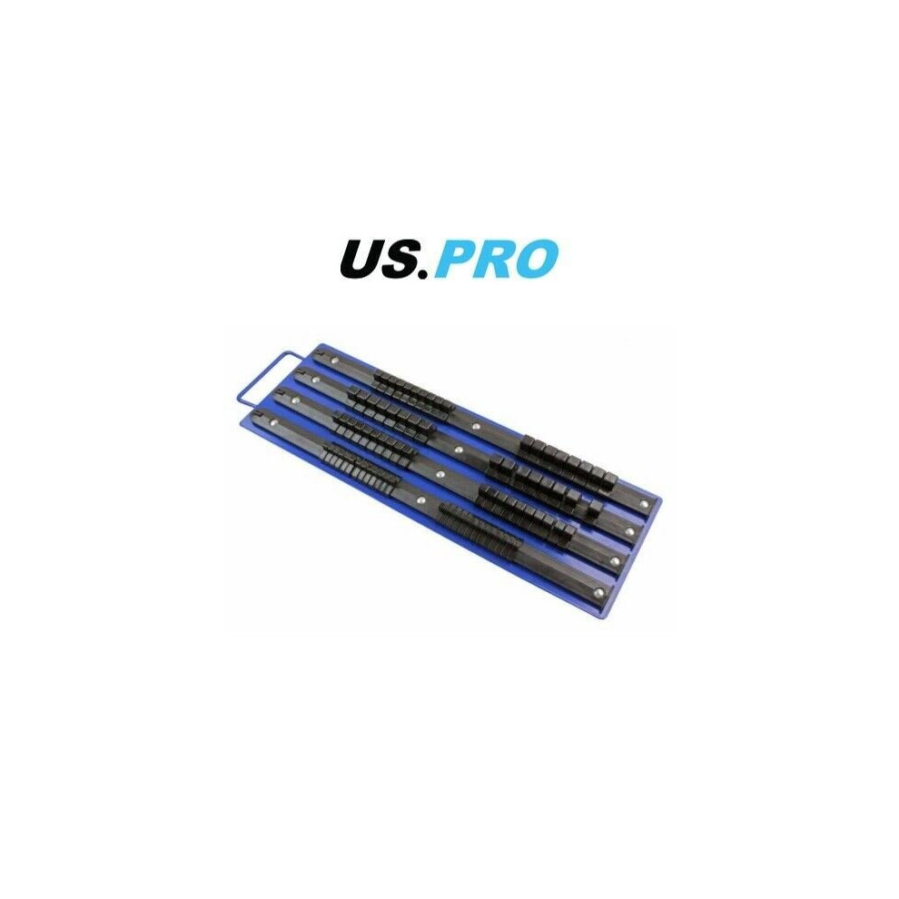 Us Pro 80Pc 1/4" 3/8" 1/2" Socket Tray Rack Socket Storage Rail 1681 5060478383895