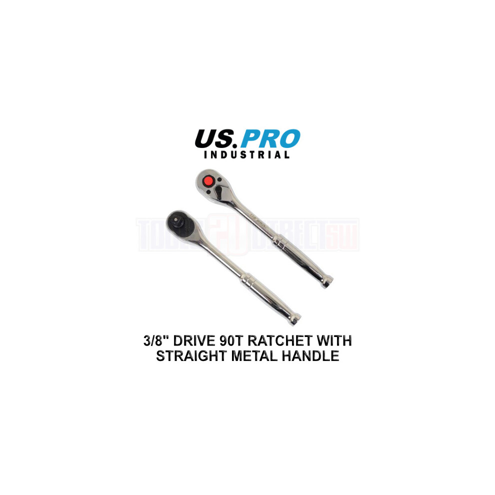 Us Pro Industrial 3/8" Drive 90T Ratchet With Straight Metal Handle 4226 5060848156494