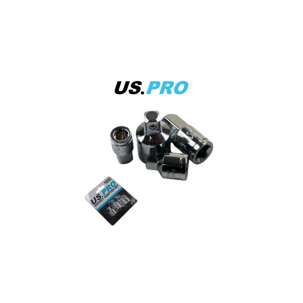 US PRO Tools 4 Piece Socket Adapter Set 1/4", 3/8" & 1/2" Drive 1692