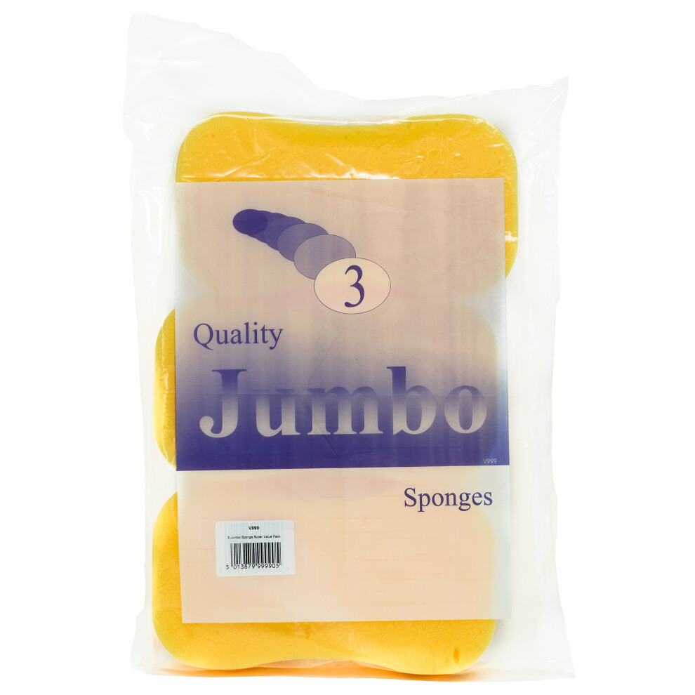 Kent 3 Pack Jumbo Sponge Super Value Genuine Cleaning Wash Car Home Window