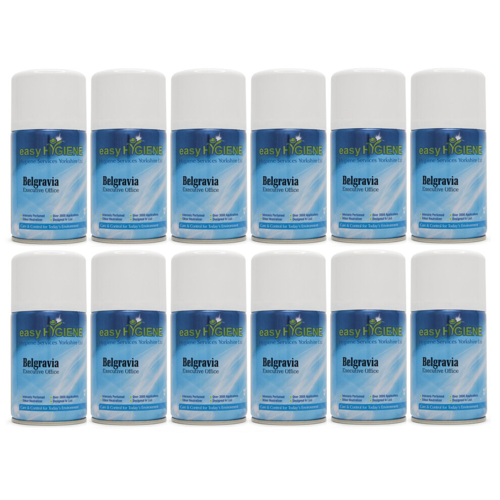 12 BELGRAVIA Automatic Air Freshener Dispenser Refills 270ml Cans