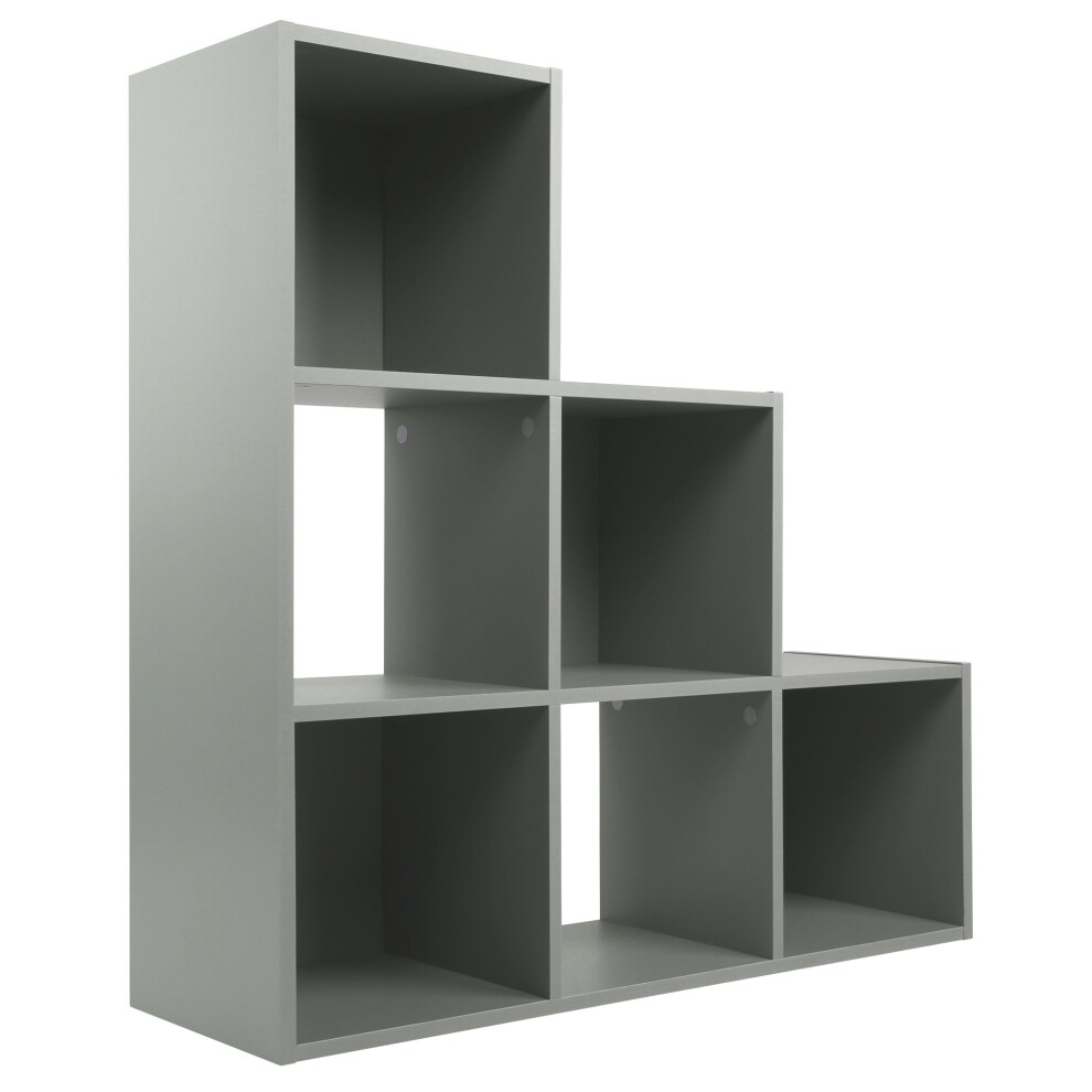 (No Drawers) Grey 3 Tier 6 Cube Storage Bookcase Shelf Display Unit with Choice of Drawers