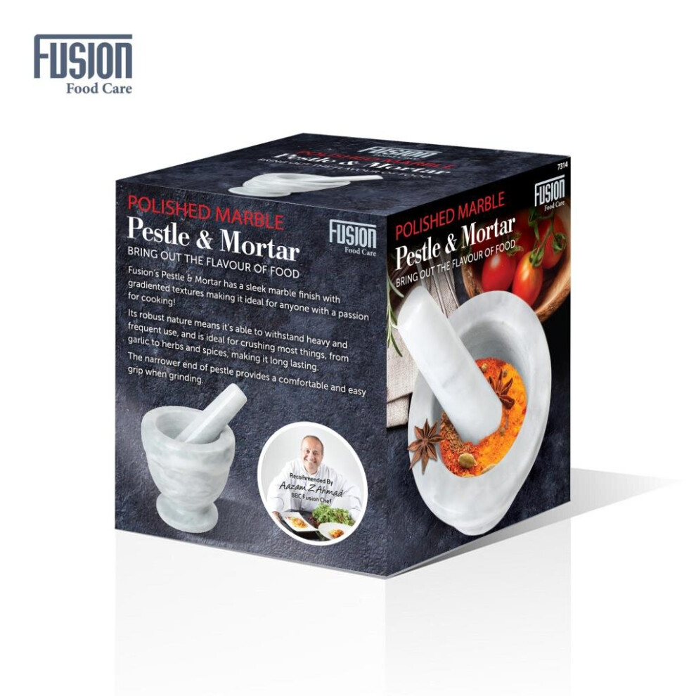 (Natural White Marble) Heavy Pestle and Mortar Set Natural Spice & Herb Crusher Grinder Durable Stone