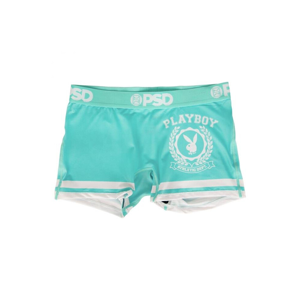 Playboy 835849-large Playboy Varsity Style Microfiber Blend Womens PSD Boy Shorts Underwear - Large