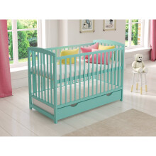 (Mint) Jacob | Cot Bed 120x60cm with drawer & Aloe Vera mattress