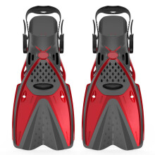 (Red, L) 1 Pair Snorkel Fins Swimming Diving Flippers PP TPR Comfortable Water Socks for Adult
