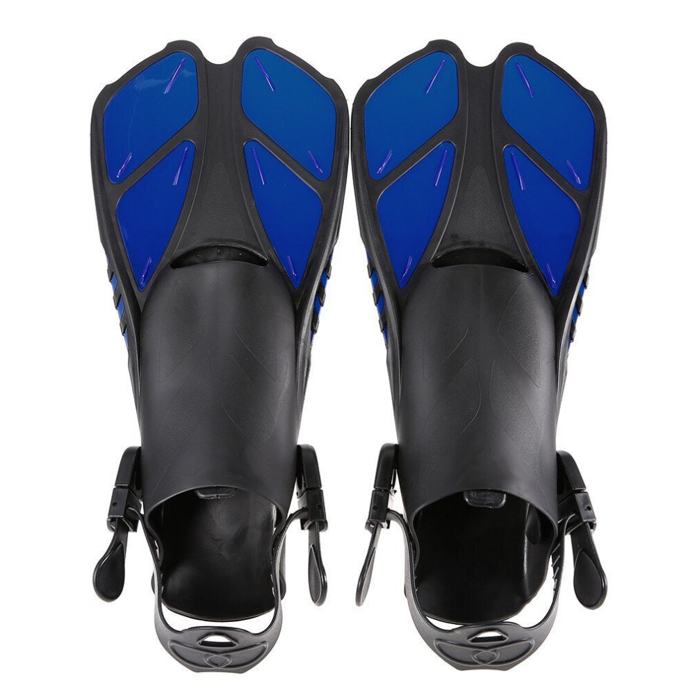 (Blue, XL) Swim Fins Floating Training Fin Flippers with Adjustable Heel for Swimming Diving Snorkeling Water Sports