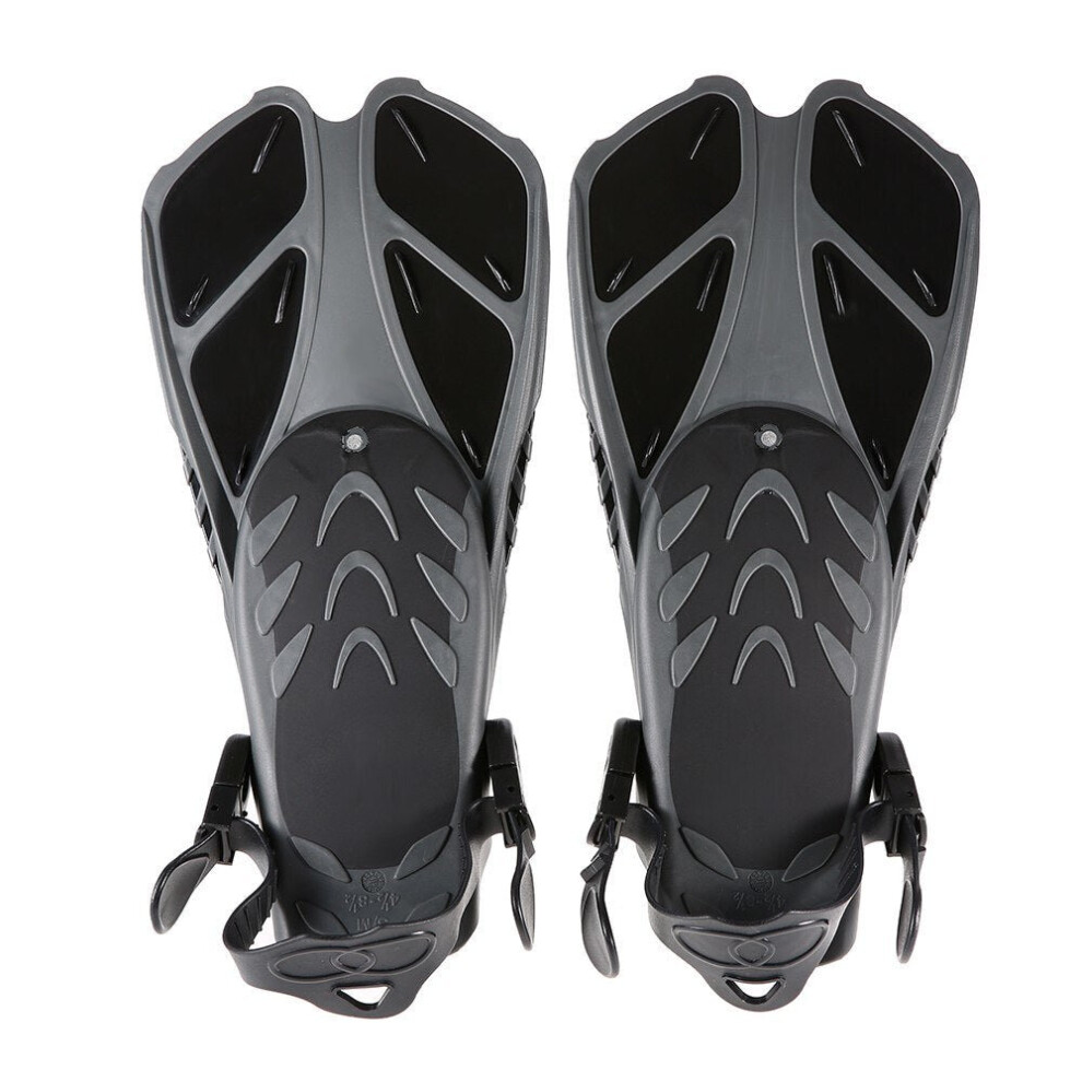 (Black, XL) Swim Fins Floating Training Fin Flippers with Adjustable Heel for Swimming Diving Snorkeling Water Sports