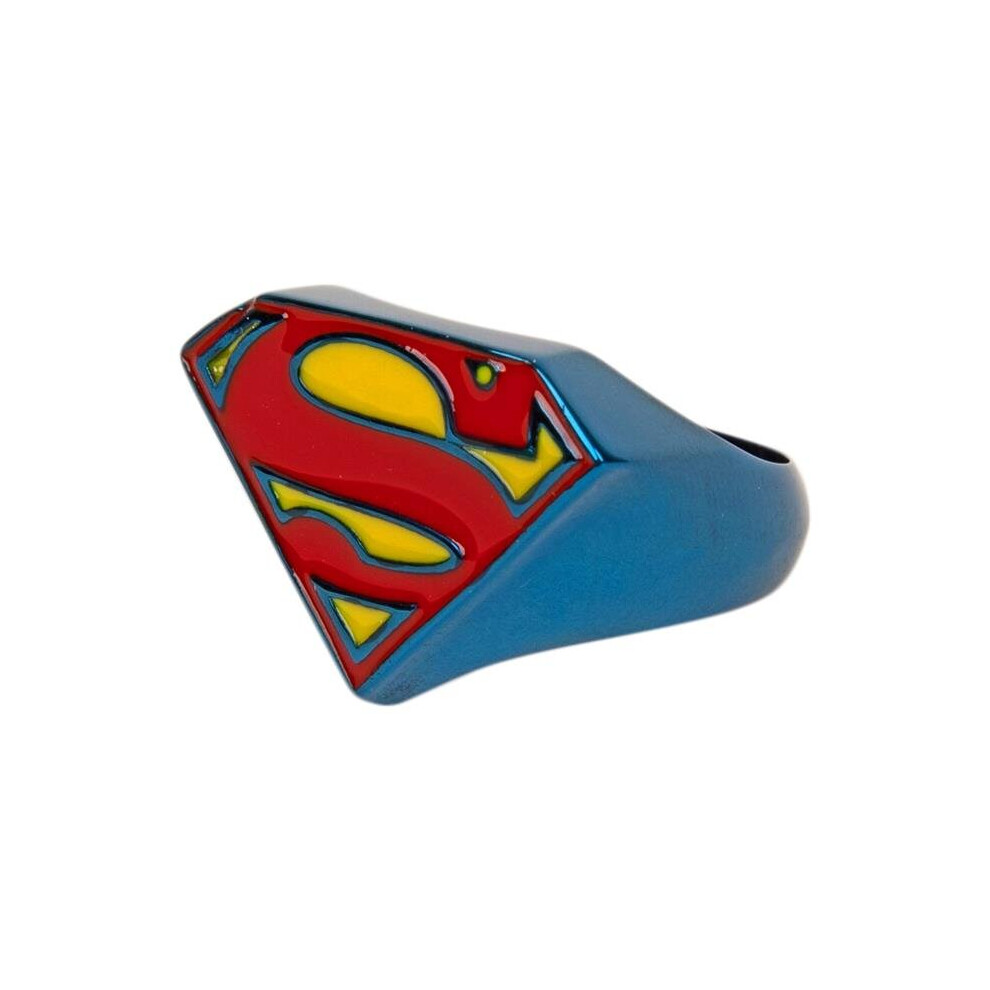 Superman 837930-size9 Superman Symbol Blue Power Ring - Size 9