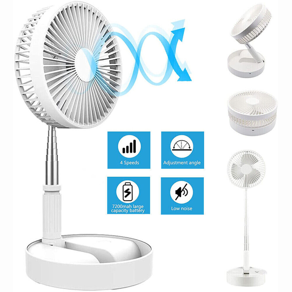 Portable Standing Fan Foldable Pedestal Fans Rechargeable Floor Fan