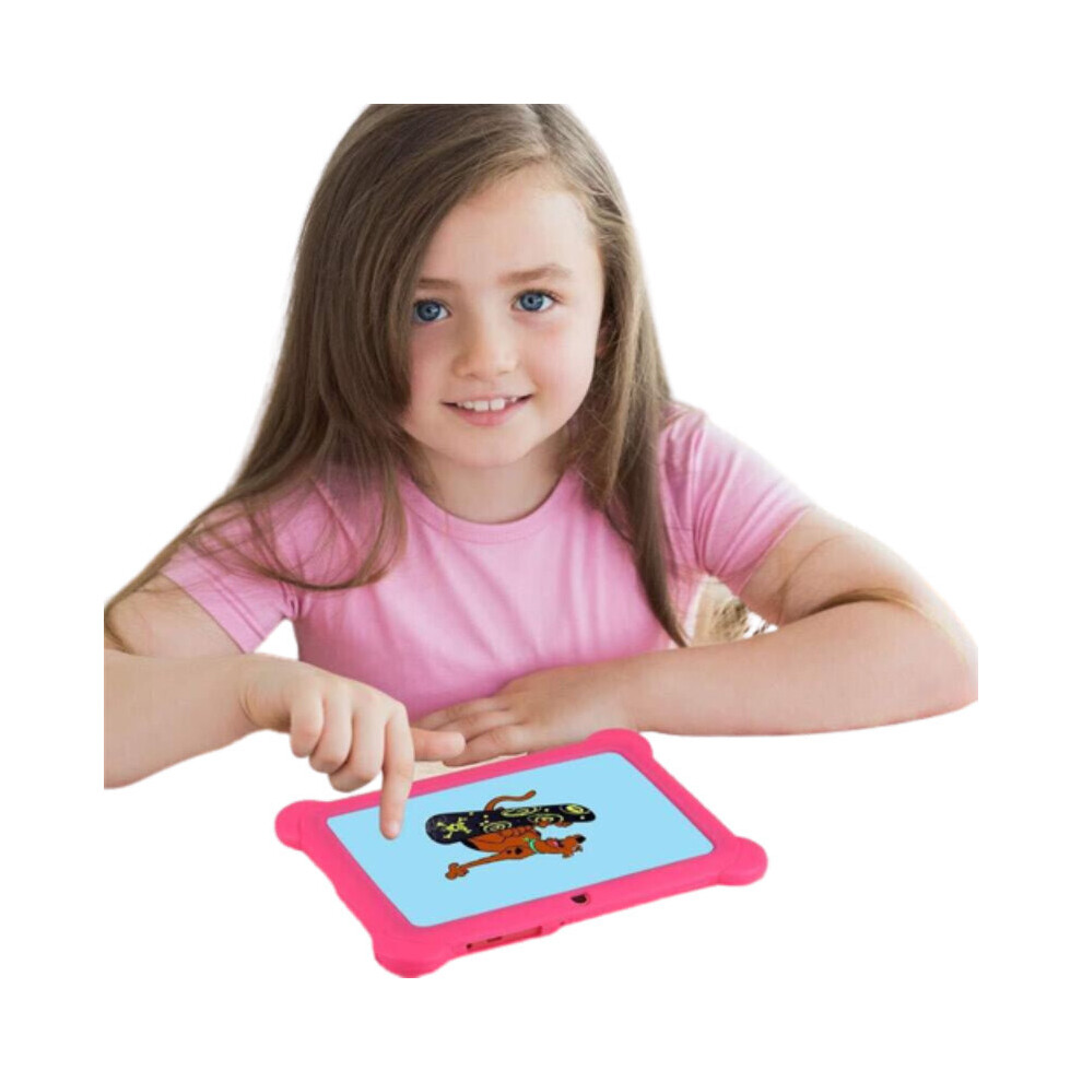 (Pink) Kids 7-inch Android Touch Screen Tablet with Case