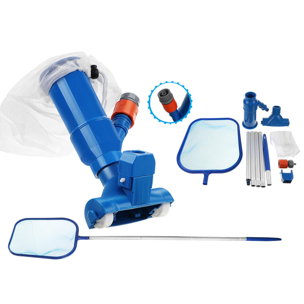 (EU Plug) 11-in-1 Swimming Pool Fountain Household Cleaning Tools Portable Jet Vacuums Head Underwater Decontamination Tool Pool Accessories