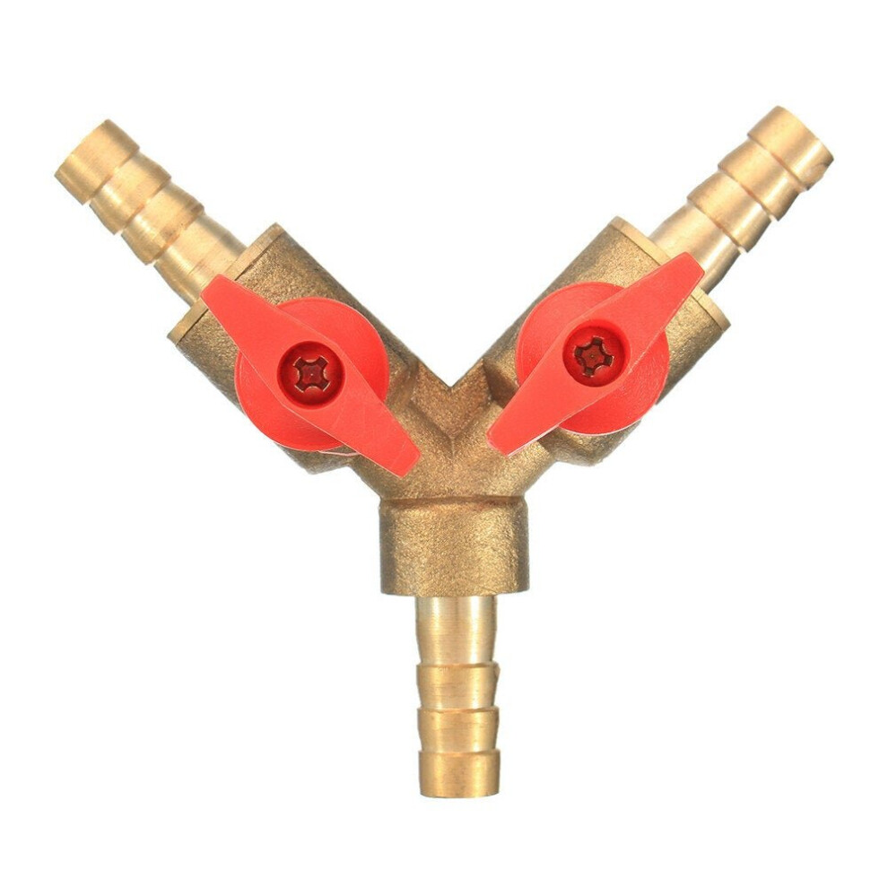 5/16 Inch Brass Y Shape 3 Way Shut off Ball Valve Fitting