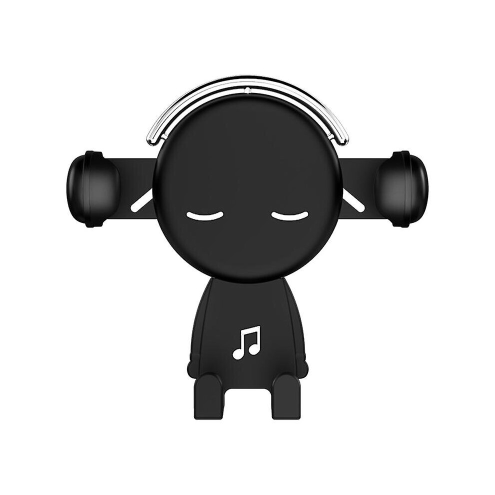 (Black) Gravity Car Phone Holder Air Vent Mount Cartoon Navigation Mobile Phone Stand Black 760932858635