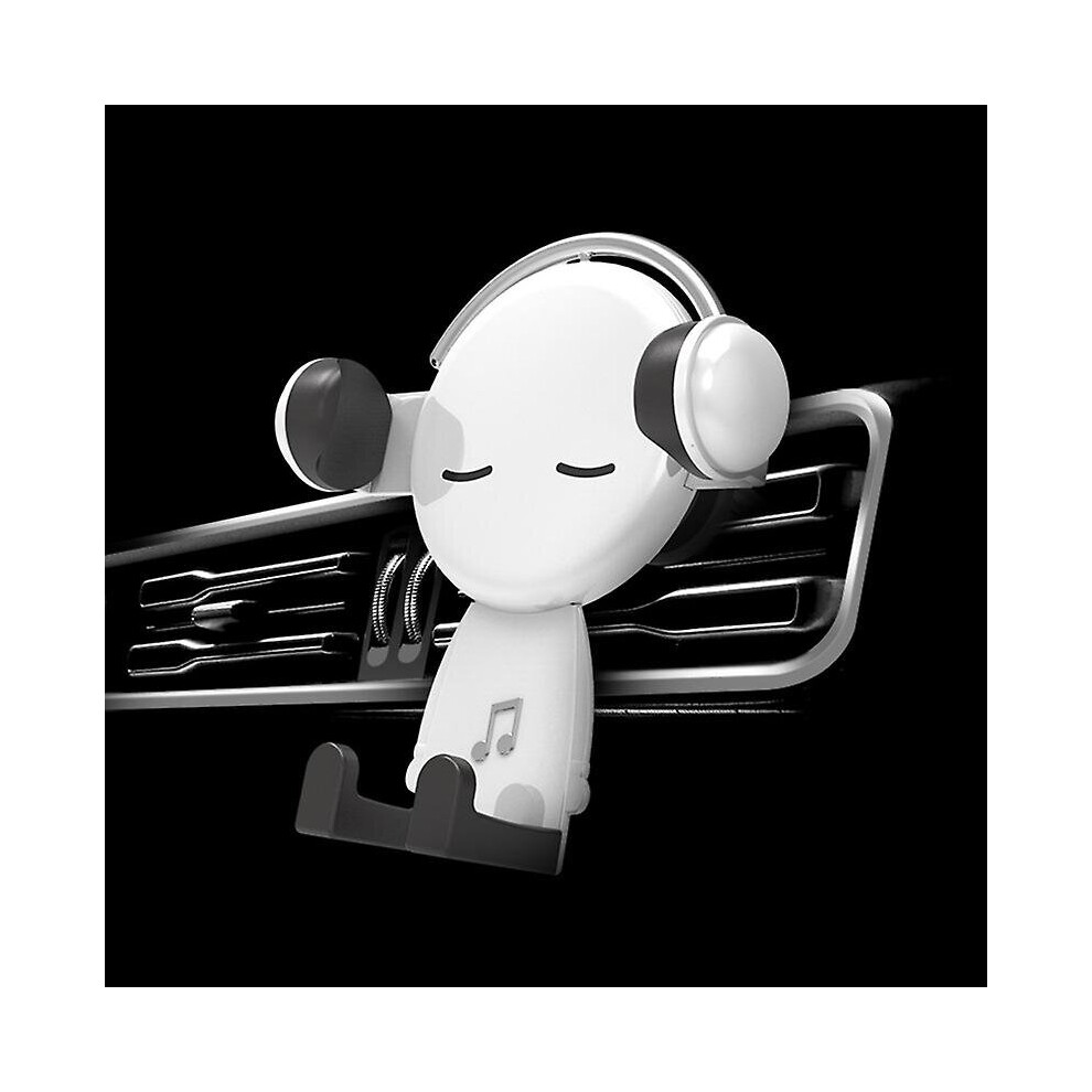 (White) Gravity Car Phone Holder Air Vent Mount Cartoon Navigation Mobile Phone Stand White 760932858574