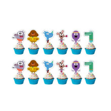(12pcs Small Cake Insert) Hey Duggee Birthday Party Supplies Cake Topper Banner Balloon Themed Party