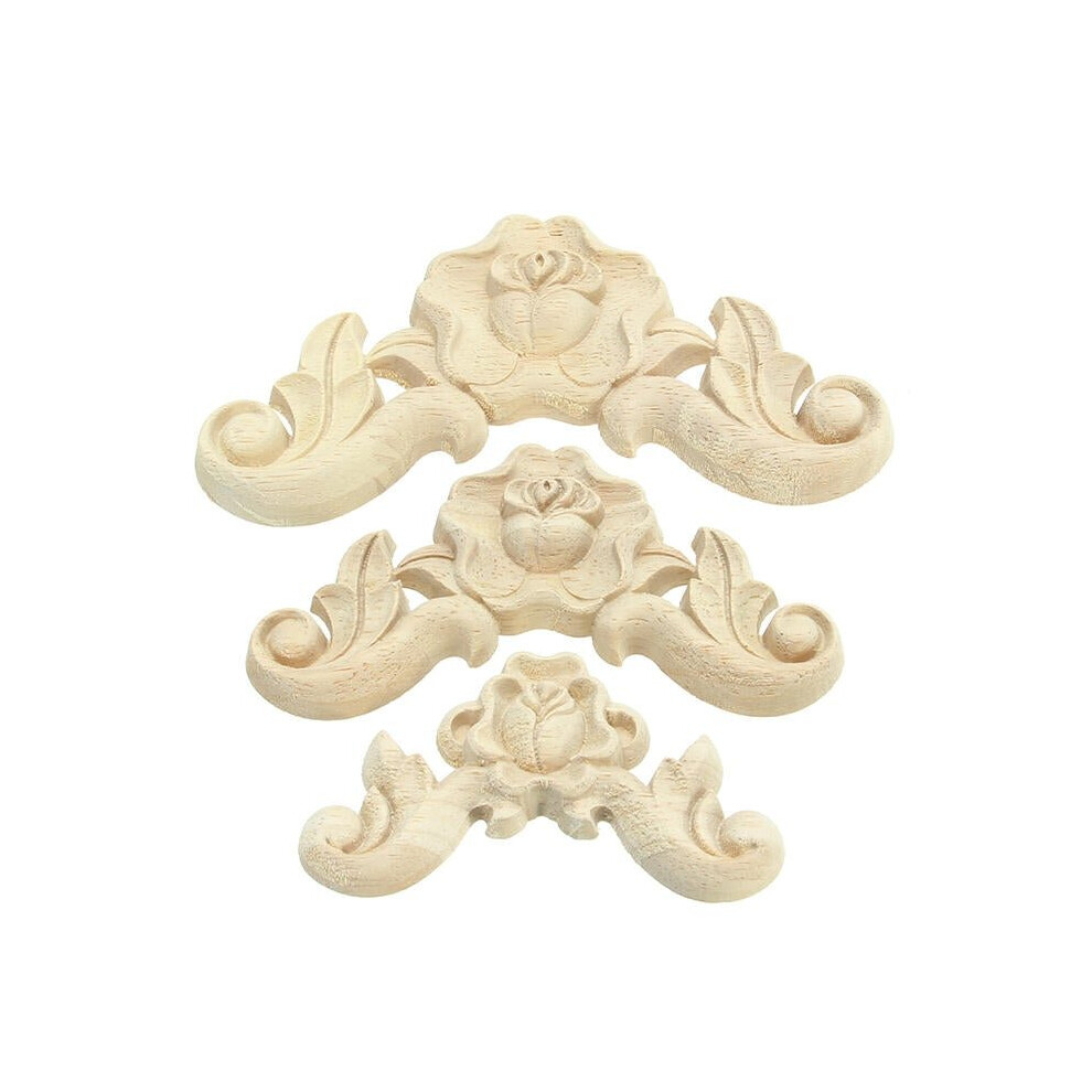 (10x10cm) Floral Carved Woodcarving Decal Corner Applique Wooden Furniture Room Wall Decorations