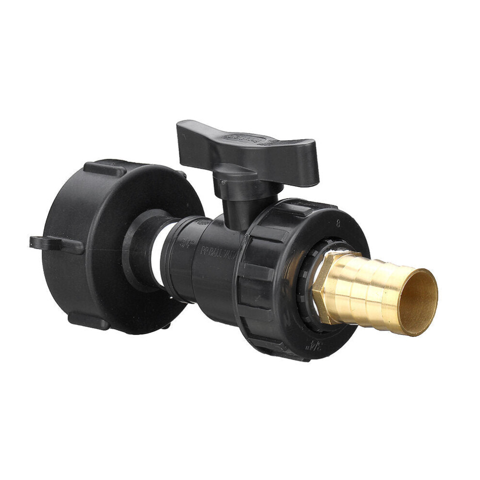 3/4'' Tank Drain Adapter Pagoda Outlet Tap Water Connector Replacement PP Ball Valve Fitting Parts for Home Garden